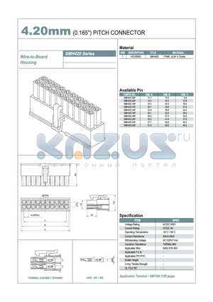 SMH420-14P datasheet - 4.20mm PITCH CONNECTOR