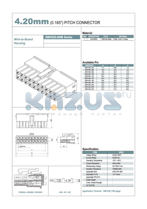 SMH420-NNB datasheet - 4.20mm PITCH CONNECTOR