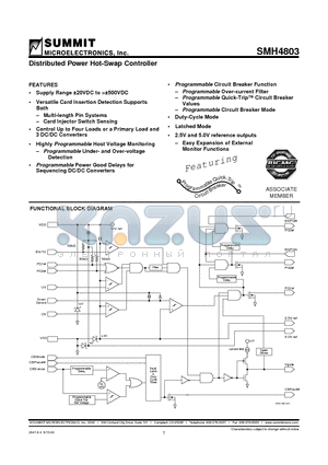 SMH4803AEL datasheet - Distributed Power Hot-Swap Controller