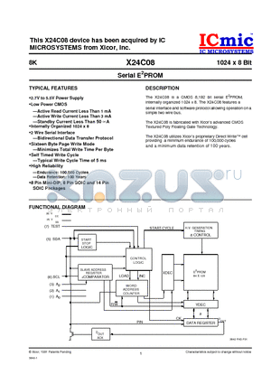X24C08 datasheet - Serial E2PROM
