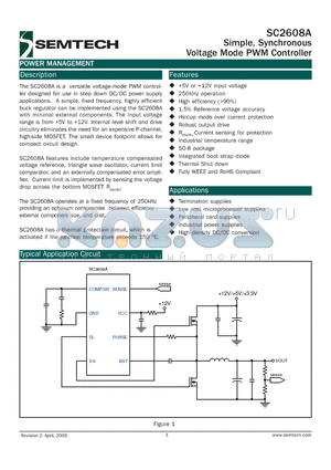 SC2608AEVB datasheet - Simple, Synchronous Voltage Mode PWM Controller