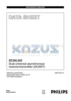 SC28L202A1B datasheet - Dual universal asynchronous receiver/transmitter DUART