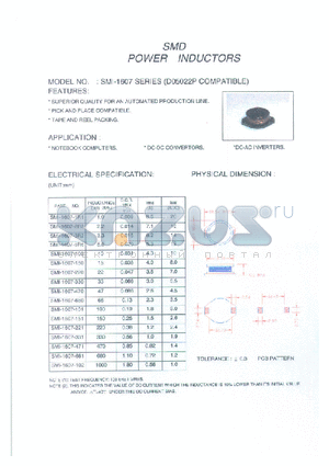 SMI-1607 datasheet - SMD POWER INDUCTORS