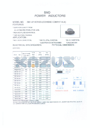 SMI-42-101 datasheet - SMD POWER INDUCTORS