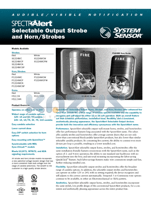 P1224MCPW datasheet - Selectable Output Strobe and Horn Strobes