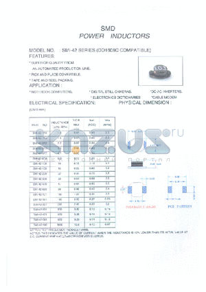 SMI-42 datasheet - SMD POWER INDUCTORS