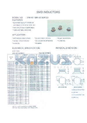 SMI-50-4R7 datasheet - SMD INDUCTORS