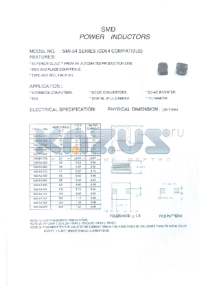 SMI-54-120 datasheet - SMD POWER INDUCTORS