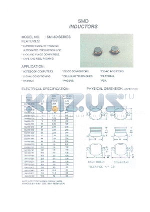 SMI-60-102 datasheet - SMD INDUCTORS