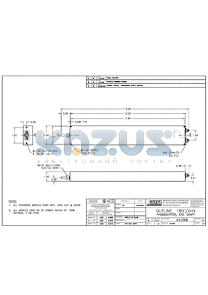 P12XX datasheet - OUTLINE, 180 / GHz PHASESHIFTER, STD. SHAFT