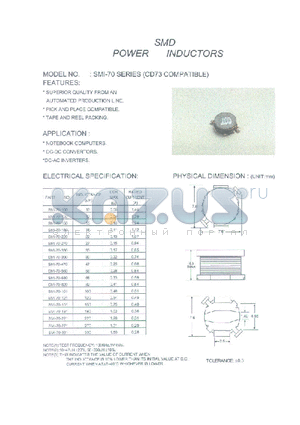 SMI-70-150 datasheet - SMD POWER INDUCTORS