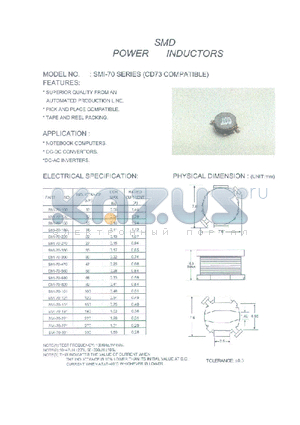 SMI-70-100 datasheet - SMD POWER INDUCTORS