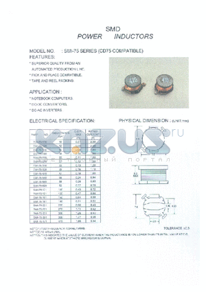 SMI-75-221 datasheet - SMD POWER INDUCTORS