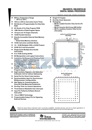 SMJ320C25-50FD datasheet - DIGITAL SIGNAL PROCESSOR