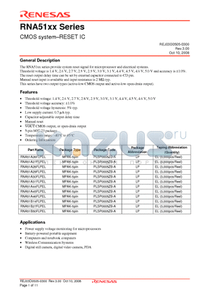 RNA51A27FLP datasheet - CMOS system.RESET IC