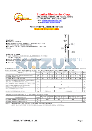 SR306-LFR datasheet - 3A SCHOTTKY BARRIER RECTIFIERS