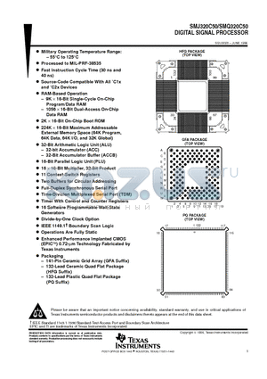 SMJ320C50 datasheet - DIGITAL SIGNAL PROCESSOR