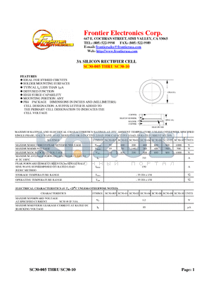 SC30-005 datasheet - 3A SILICON RECTIFIER CELL