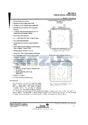 SMJ320E14GB datasheet - DIGITAL SIGNAL PROCESSOR