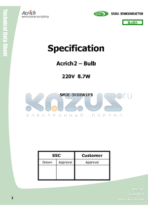 SMJE-3V08W1P3 datasheet - Acrich2 series designed for AC drive...