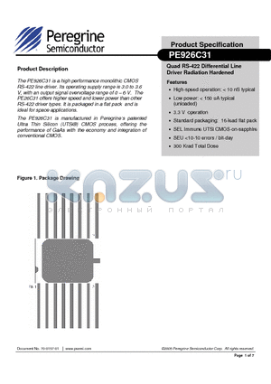 PE926C31 datasheet - Quad RS-422 Differential Line Driver Radiation Hardened