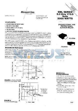 SML datasheet - UNIDIRECTIONAL AND BIDIRECTIONAL SURFACE MOUNT