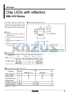 SML-010JT datasheet - Chip LEDs with reflectors