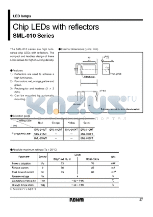 SML-010LT datasheet - Chip LEDs with reflectors