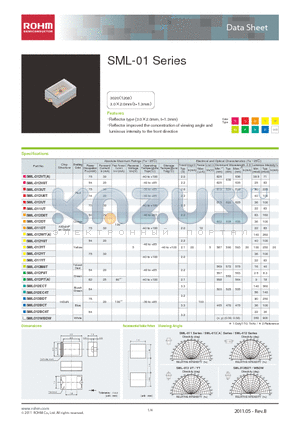 SML-012DTT86 datasheet - Reflector improved the concentration of viewing angle and luminous intensity to the front direction