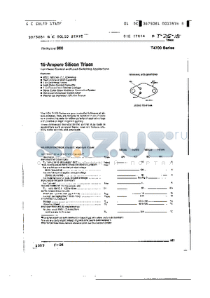 T4700N datasheet - 15-Ampere SiliconTriacs