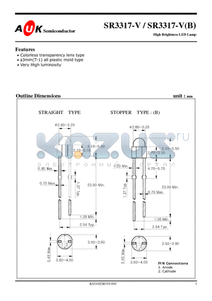 SR3317-V datasheet - High Brightness LED Lamp