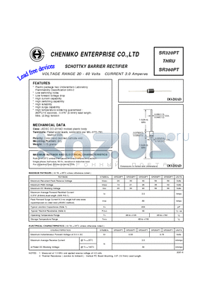 SR350PT datasheet - SCHOTTKY BARRIER RECTIFIER