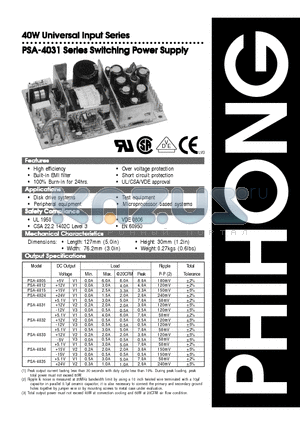 PSA-4033 datasheet - Switching Power Supply