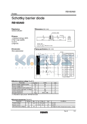 RB160A60_1 datasheet - Schottky barrier diode