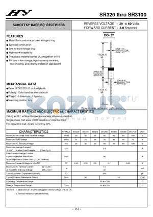 SR380 datasheet - SCHOTTKY BARRIER RECTIFIERS