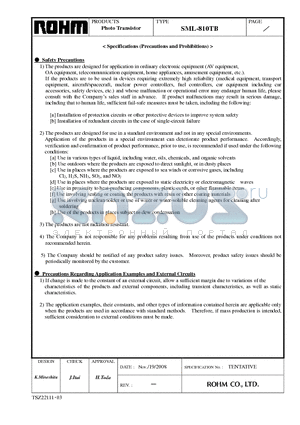 SML-810TB datasheet - Photo Transistor