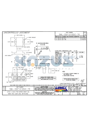 SML-DSP1210SIC-TR datasheet - 2.7mm x 3.2mm PCB SURFACE MOUNT LED