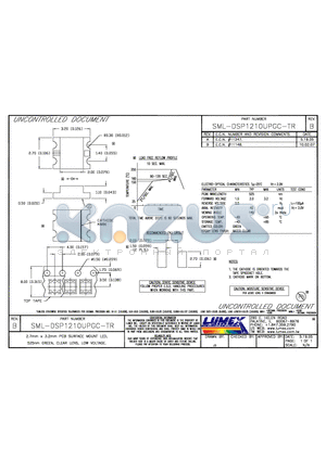 SML-DSP1210UPGC-TR datasheet - 2.7mm x 3.2mm PCB SURFACE MOUNT LED