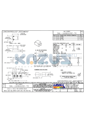 SML-LX0805DRC-TR datasheet - 2.0mm x 1.25mm PCB SURFACE MOUNT