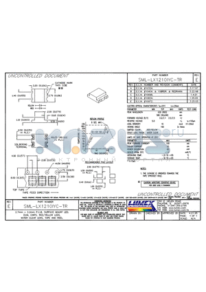 SML-LX1210IYC-TR datasheet - 2.7mm x 3.2mm P.C.B. SURFACE MOUNT LED