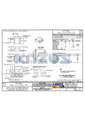 SML-LX1210IIC-TR datasheet - 2.7mm x 3.2mm P.C.B. SURFACE MOUNT LED