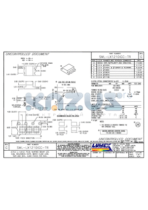 SML-LX1210IGC-TR datasheet - 2.7mm x 3.2mm P.C.B. SURFACE MOUNT LED