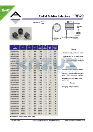 RB20-271K-RC datasheet - Radial Bobbin Inductors