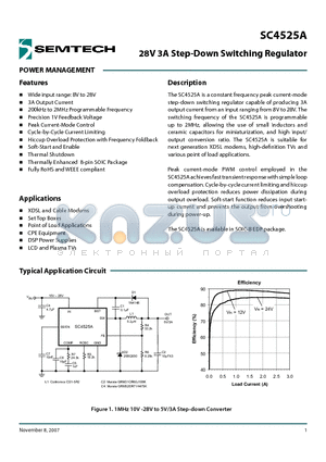 SC4525A datasheet - 28V 3A Step-Down Switching Regulator