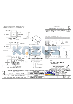 SML-LX23SUGC-TR datasheet - 2mm x 3mm SURFACE MOUNT WITH REFLECTOR