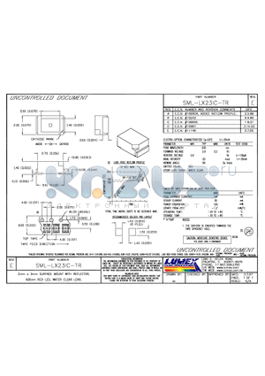 SML-LX23IC-TR datasheet - 2mm x 3mm SURFACE MOUNT WITH REFLECTOR