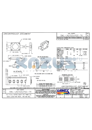 SML-LX2723UPGC-TR datasheet - 7mm x 6mm SURFACE MOUNT HIGH POWER LED