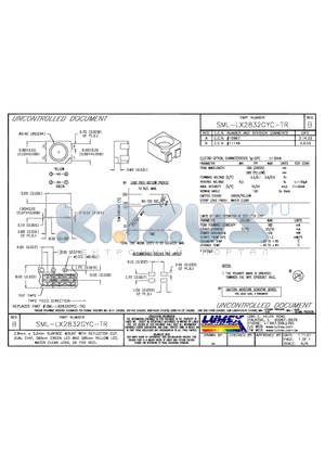 SML-LX2832GYC-TR datasheet - 2.8mm x 3.2mm SURFACE MOUNT WITH REFLECTOR CUP