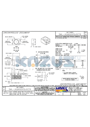 SML-LX2832SYSUGCTR datasheet - 2.8mm x 3.2mm SURFACE MOUNT WITH REFLECTOR CUP