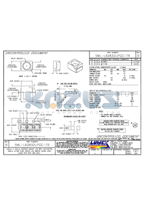 SML-LX2832UPGC-TR datasheet - 2.8mm x 3.2mm SURFACE MOUNT LED WITH REFLECTOR